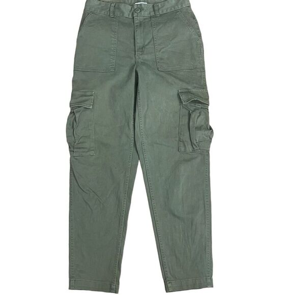 Aritzia TNA Cargo Pants 8 Olive Green Tapered Army Utility Cabincore - Picture 1 of 11